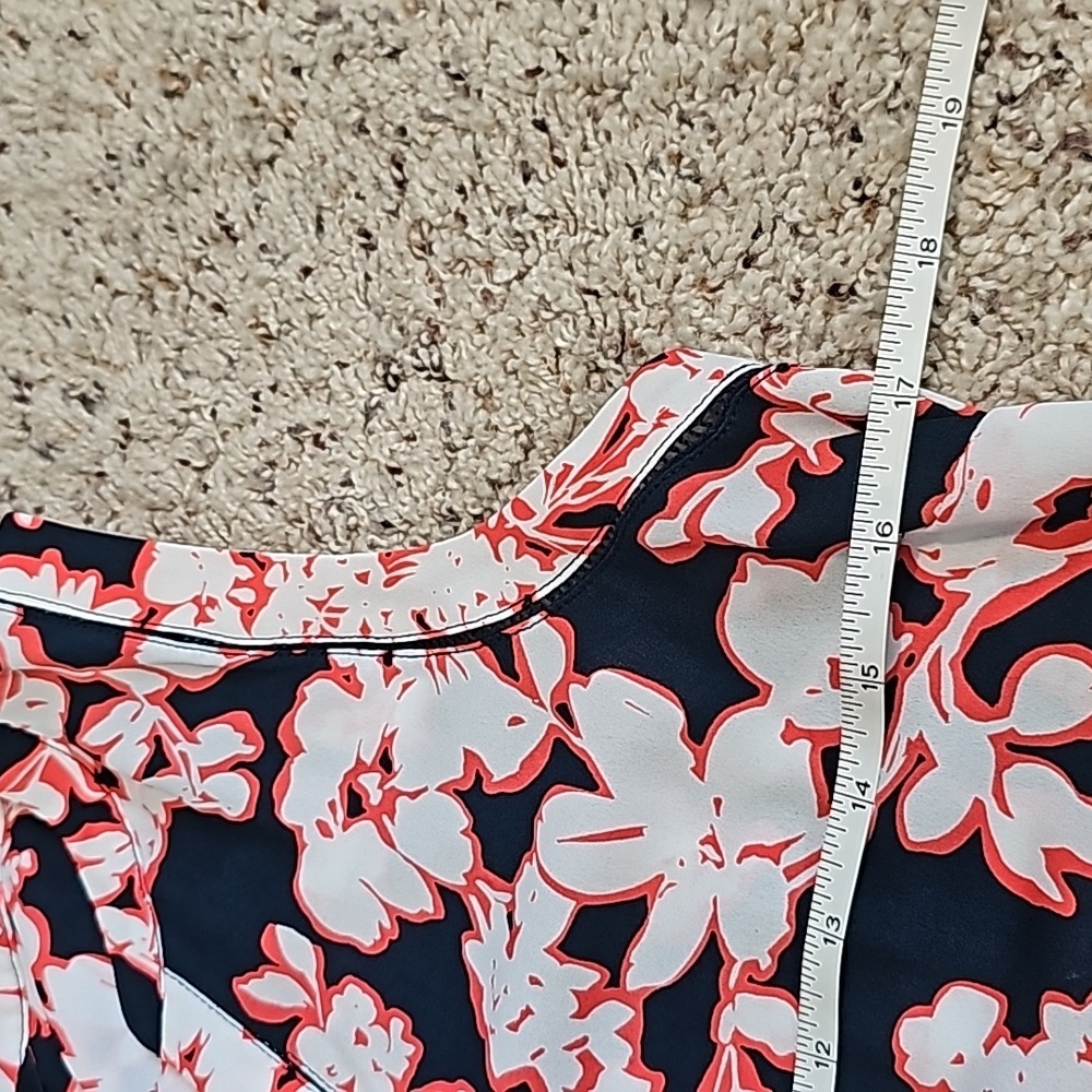 Tommy Hilfiger sz S/P blouse navy white coral - Picture 7 of 11